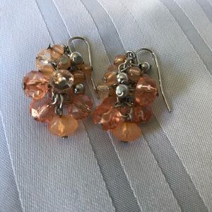 Delicate peach colored bead earrings